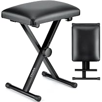 Support Clavier BoomToneDJ KS1 - Réglable 65-95cm, Métal Noir, Jusqu'à 15kg