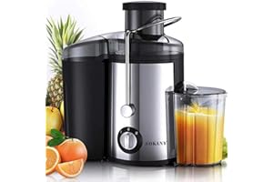 SOKANY Centrifugeuse Extracteur de Jus 800W Centrifugeuse Fruits et Legumes,Acier Inoxydable, 2 Vitesses, 65 mm Large Bouche,Capacité 450ml,centrifugeuse fruits et legumes Noir