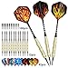 Produktbild Dartpfeile,Mopoin Soft Dartpfeile 12 Stück Darts Pfeile Set Schwarze Beschichtung Messing mit Ersatz 30 Flights und 100 Spitzen für Elektronische Dartscheibe ,Geeignet für Partyspiele[18g/Stück]