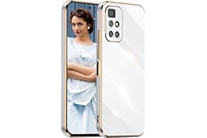 JEELAR NEINEI Funda para Xiaomi Redmi 10,Carcasa Espejo Silicona Shockproof Diseño Minimalista Caso,Ultradelgado Elegante Color Brillante Enchapado TPU Case Cover,Blanco