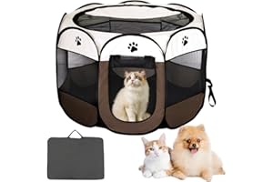 SKIKHN Box Pieghevole per Animali Domestici, Recinto portatile per animali domestici, Pieghevole, Impermeabile, Box per Cuccioli per Cani, Gatti, Piccoli Animali, Interno