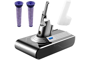 ADVTRONICS V8 Batteria per V8 4500mAh 21,6V agli Ioni di Litio, Compatibile con V8 Series V8 Absolute V8 Fluffy V8 Animal SV10 Aspirapolvere Senza Cavo, con 2PCS Pre Filtri