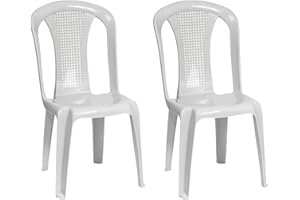 7H SEVEN HOUSE Lot de 2 chaises d'extérieur pliables sans accoudoirs Napoli Blanc 49 x 42 x 88 cm 7house