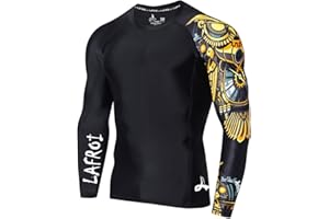 LAFROI Men's Long Sleeve UPF 50+ Baselayer Skins Performance Fit Compression Rash Guard-CLYYB