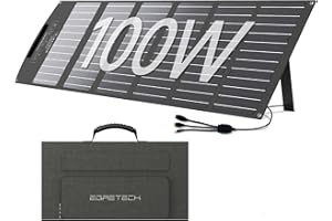 Egretech Panneau solaire portable 100W, kit de panneaux solaires pliables avec pieds ajustables, étanche IP67 pour le camping en plein air, centrale électrique