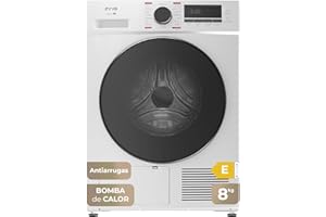 EVVO Secadora 8 kg bomba de calor S8, Clase energética E, Airfresh, Sensor de humedad, Antiarrugas, Inicio diferido, blanco