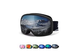 JetBlaze Ski Goggles Men Women Unisex OTG Ski Goggles for Glasses Wearers Snow Goggles Anti Fog Snowboard Goggles Ski Goggles for Skiing Compatible Helmet Spherical Mirrored