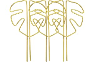 DECORDWELL Tuteur Plante Grimpantes, 3 Pièces Support Plante Or Intérieur, Support Plantes Metal, Forme de Feuille, pour Plantes Grimpantes Convient en Pot et aux Vignes et Fleurs