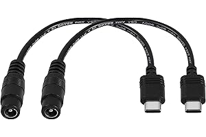 XMSJSIY 5V DC 5.5 2.1mm Female to USB Type C Adapter Cable Connector Power Extension Charge Cable for Laptop mobilephones-2 Pack