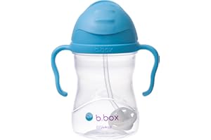 b.box Trinklernbecher Für Jeden Winkel | Flip-Top, Schwerer Strohhalm, Griff, Auslaufsicher | BPA-Frei & für Spülmaschine | Ab 6 M | 240 ml, Blueberry