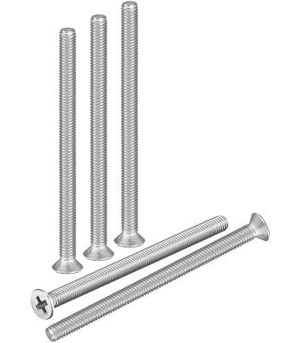 PATIKAL M6-1 X 80mm Binding Screws – 8 Pack, 304 Stainless Steel 18-8 Full Thread Phillips Flat Round Head Machine Screws