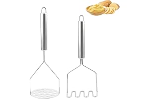 TEKONDA 2 Pieces Potato Masher Stainless Steel Potato Masher Kitchen Utensils Stainless Steel Masher for Mashed Potatoes