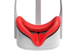 M AMVR AMVR VR Silicone Face Cover for Quest 2 Headset, Sweatproof Waterproof Anti-Dirty Replacement Facial Cushion VR Pads Accessories (Red)