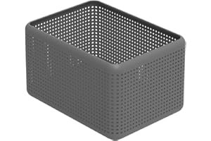 Rotho Madei Cestino di Stoccaggio, Plastica (PP Riciclato) senza BPA, Grigio (Antracite), 13 L, 32.6 x 23.8 x 18.8 cm