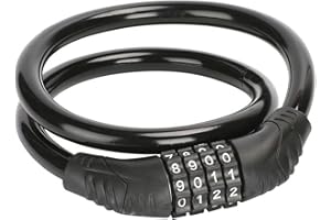 BUTYEAK Lucchetto a combinazione 4 cifre, antifurto per mountain bike, scooter, 15 mm x 600 mm, rosa