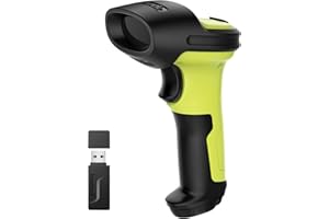Inateck 2D Bluetooth Barcode Reader, Portable 1D 2D Wireless Barcode Reader, 1 Charge 180 Days Standby, Barcode Scanner with AI, App and SDK, BCST-72, Green