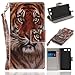 Produktbild Xperia XZ1 Compact Hülle,Sony Xperia XZ1 Compact Wallet Tasche Brieftasche SchutzHülle,Carols PU Lederhülle Flip Hülle im Bookstyle Cover Schale Stand Ständer Etui Karten Slot Schutzhülle Tasche Wallet Case für Sony Xperia XZ1 Compact - Tiger