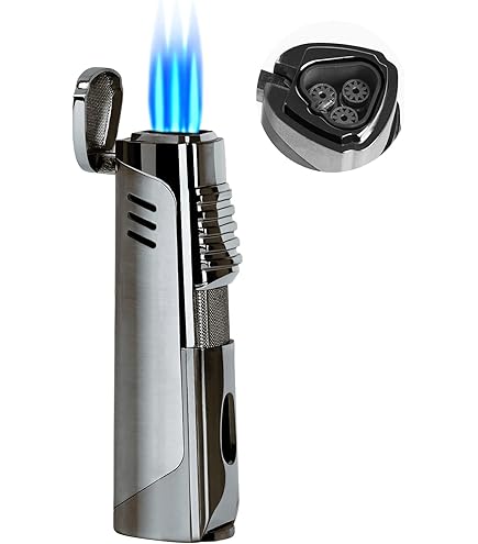 Accendino Jet Flame Antivento - Ricaricabile A Gas Butano, Fiamma Regolabile 1300°C, 10 Cm, Design Compatto E Sicuro - Foto 9