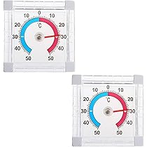 TNSLAND 2er Pack Fensterthermometer - Analog Außenthermometer Selbstklebend