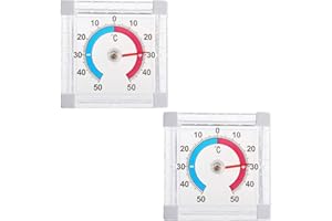 NyxSeat Zestaw 2 samoprzylepnych termometrów okiennych i drzwiowych do użytku na zewnątrz, dokładny pomiar temperatury, cyfrowy termometr zewnętrzny, odporny na warunki atmosferyczne, odpowiedni do