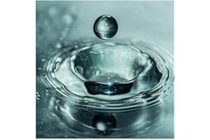 AUGENBLICKE WANDBILDER 80x80cm - Fotodruck auf Leinwand und Rahmen Wasser Wassertropfen makro - Leinwandbild auf Keilrahmen modern stilvoll - Bilder und Dekoration