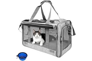 SHJOEE Transportbox für Hund Katze Faltbar Hundebox Atmungsaktiv Hundetasche Oxford Reisetasche für große Katzen und Welpen Outdoor Haustiertransportbox für Auto,Zug,Tierarzt,Reisen,Zuhause