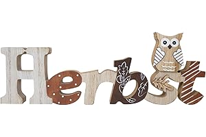 ‎HEITMANN DECO HEITMANN DECO Herbst-Schriftzug aus Holz – Herbstdeko in Braun/Natur (28 cm) – Deko aus Holz für Tisch, Fenster & Regal