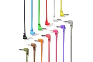 ExcelValley - Rechtwinkliger Mono Modular Patchkabel TS 3,5mm 1/8 Zoll Eurorack Synthesizer [13-Pack | 30 cm - 11,81"]