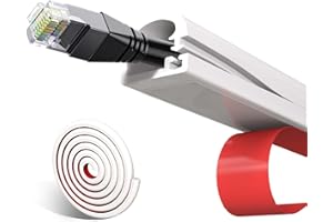 shinfly 1m Mini Blanc Goulotte Passe Cable pour Un Câble, Cache-Câbles Auto-Adhésif, Flexible Goulotte Electrique en Silicone pour Cables, Cache Fil Convient pour la Gestion des Câbles Muraux