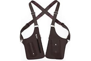 Premium Leather Adjustable Underarm Shoulder Bag for Men & Women, Hidden Strap Wallet with Double Pockets for Travel, Hiking and Fitness