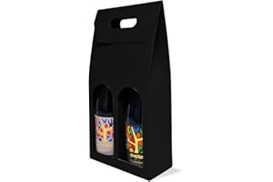cubex professional 30 Portabottiglie in Cartone Nero per 2 Bottiglie di Vino - Elegante e Resistente, Perfetto per Regali di Natale e Confezioni Eco-Friendly di Bottiglie Pregiate