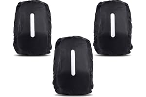 Dadabig 3pcs Funda para Mochila 30L-40L Bolso Protector de Lluvia Funda Impermeable para Mochila Cubierta Impermeable para Mochila para Camping Senderismo Excursionismo (Negra)