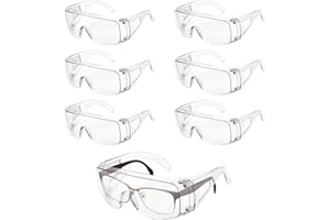 Kigniote Schutzbrille Arbeitsschutzbrille,6 Stück Sicherheitsbrille Transparent Schutzbrille für Brillenträger Labor Schutzbrille Chemie Schutzbrille für Kinder Herren Damen