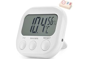 TAKIT Thermometer, Hygrometer, 5 Jahre Garantie, hohe Präzision, digitale Temperatur- und Feuchtigkeitsanzeige