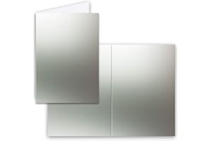 FarbenFroh by GUSTAV NEUSER DIN A5 Faltkarten - Silber - 100 Stück - Einladungskarten - Menükarten - Kirchenheft - Blanko - 14,8 x 21 cm - Marke