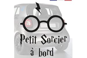 Sticker bébé à bord pour voiture Petit Sorcier à bord 20 cm Noir - Anakiss
