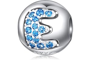 FOREVER QUEEN Zawieszka damska z literą alfabetu, srebro wysokiej próby 925, do europejskich bransoletek, idealny prezent na Dzień Matki, z pudełkiem na prezent