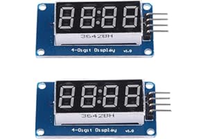 Hailege 2pcs 0.36" Modulo di visualizzazione a segmenti a LED per tubo a 4 cifre Anodo comune rosso TM1637 Display dell'orologio del tubo del chip di azionamento UNO R3
