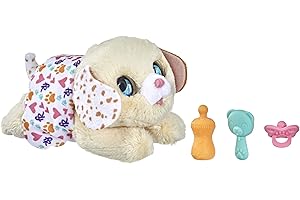 FurReal Hasbro Newborns piesek, interaktywna animatronika pluszowa zabawka z efektami dźwiękowymi, zamyka oczy, od 4 lat, Multi, F4085