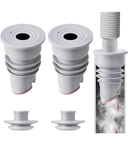 2 Tappi Di Scarico In Silicone Per Lavatrice - Antiodore | 45-50 Mm Per Tubi Fognari E Lavandini - Foto 2