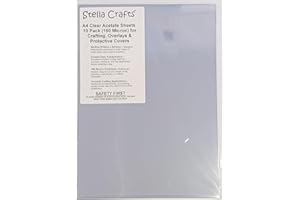 STELLA CRAFTS A4 Clear Acetate Sheets – 10 Pack (150 Micron) for Crafting, Overlays & Protective Covers