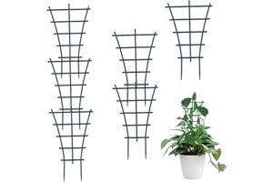 QINSKY Mini traliccio per piante da interno, 6 pezzi, mini traliccio sovrapposto, in plastica, per giardino, fai da te, rampicante, per piante in vaso, per fiori, pomodori, gabbie