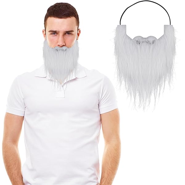 Barba Finta Grigia Per Costumi - Comoda E Realistica Per Halloween E Cosplay - Foto 7