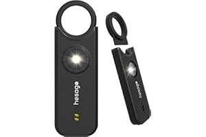 HESAGO SnapSiren Taschenalarm: 135dB Selbstverteidigung Sirene für Frauen mit Schlüsselanhänger & Tür-Alarm - Persönlicher Schutz unterwegs und zuhause (schwarz)