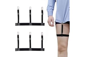 GoHZQ Herren Hemdhalter Elastisch Hemden Halter Hose mit Rutschfest Sperrung Schellen für Shirt Stays, Versteckter Hemdclip hält das Hemd Ordentlich