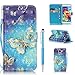Produktbild Handytasche für Samsung Galaxy S5 Hülle, ZCRO PU Leder Schutzhülle Brieftasche Magnet Etui Flip Case 3D Bunt Muster Wallet Handyhülle mit Kartenfach Trageschlaufe und Stift für Samsung Galaxy S5 (Gold Schmetterling)