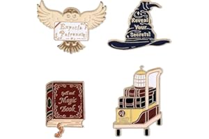 ROKZELT Lot De 4 Broches Amusantes pour Les fans de Harry, Pin's, Pin's rétro de Harry, Belle broche de Harry pour les enfants, Cadeau pour les fans de Harry, Cadeaux pour la rentrée des classes