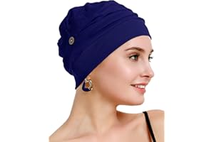 Osvyo Turbans chimio pour femme - Chapeau de perte de cheveux - Coton léger - Emballage scellé - Taille unique
