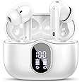 Btootos Wireless Earbuds, Bluetooth 5.3 Headphones In Ear with 4 ENC Noise Cancelling Mic, 2025 New Bluetooth Earphones Mini Deep Bass Stereo Sound, 36H Playtime LED Display Wireless Earbuds White