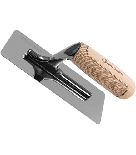 Kraft Tool CFE545 Elite Series 5 Star Golden Stainless Steel Trowel – 16x5 Inch With Smooth Wood Handle